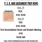 PSR and Sacrement Prep