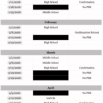 Youth Group Schedule Spring 2026