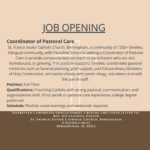 Job Opening: Coordinator of Pastoral Care