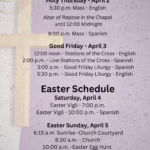 Holy Week Schedule