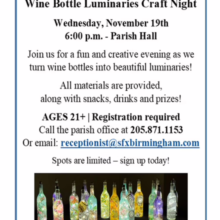 Wine Bottle Luminaries Craft Night