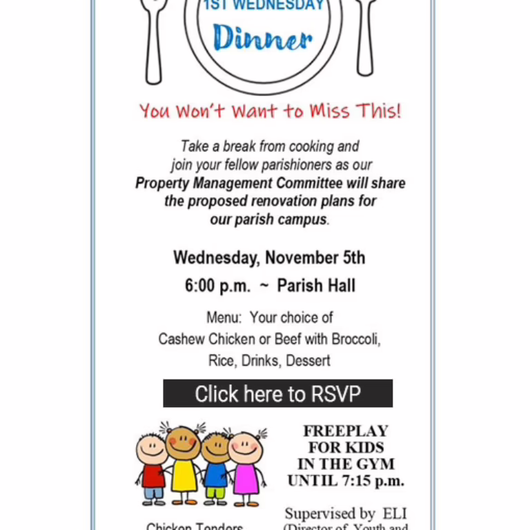 First Wednesday Dinner RSVP