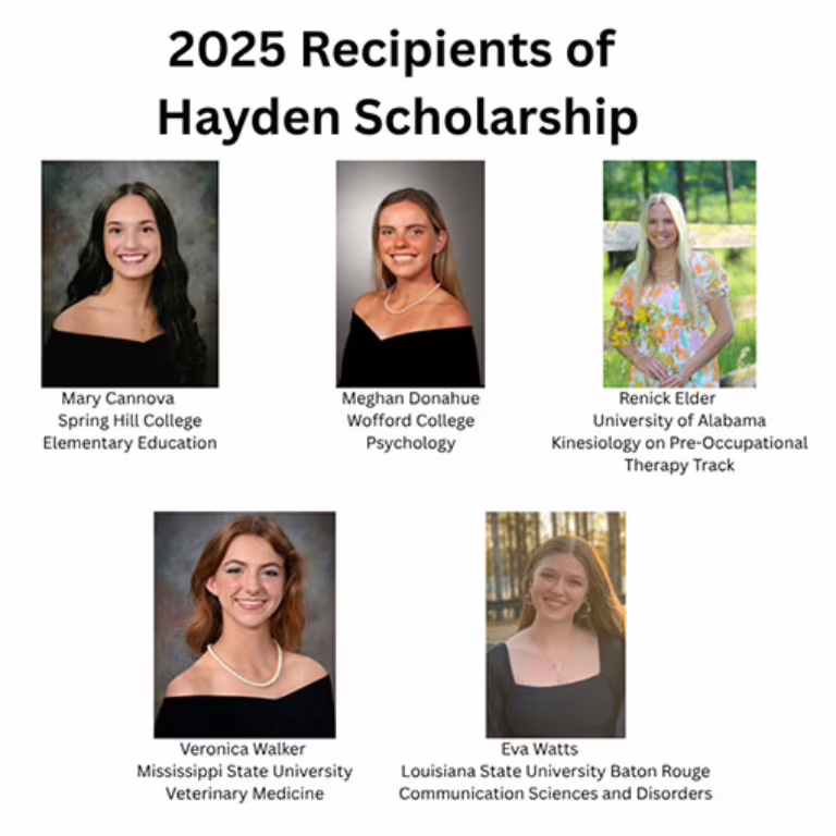 Congrats to Hayden Scholarship Recipients