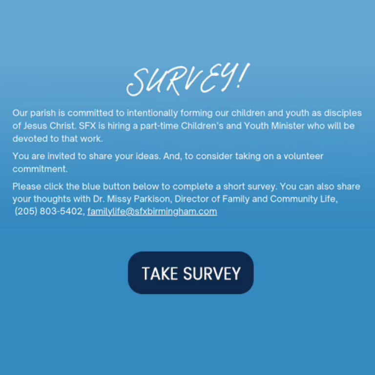 Children & Youth Ministry Fall Survey